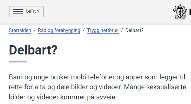 Delbart skjermbilde