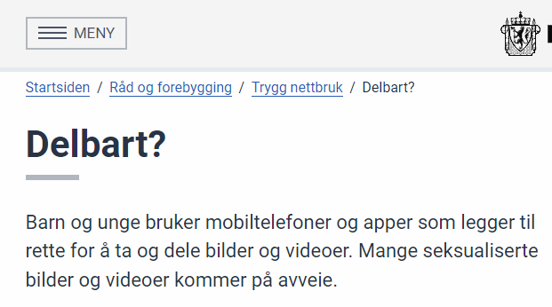 Delbart skjermbilde
