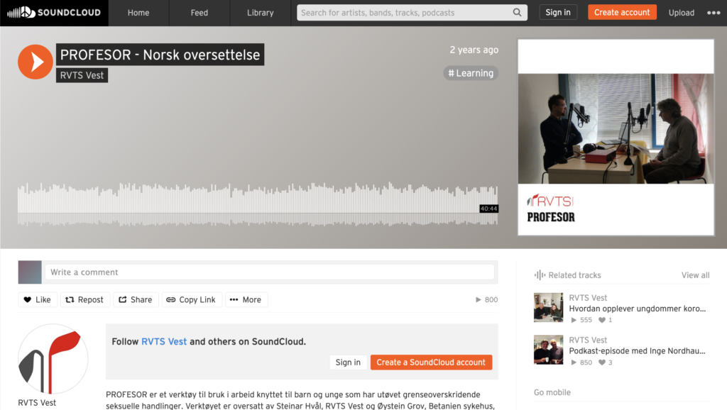 Profesor podcast skjermbilde